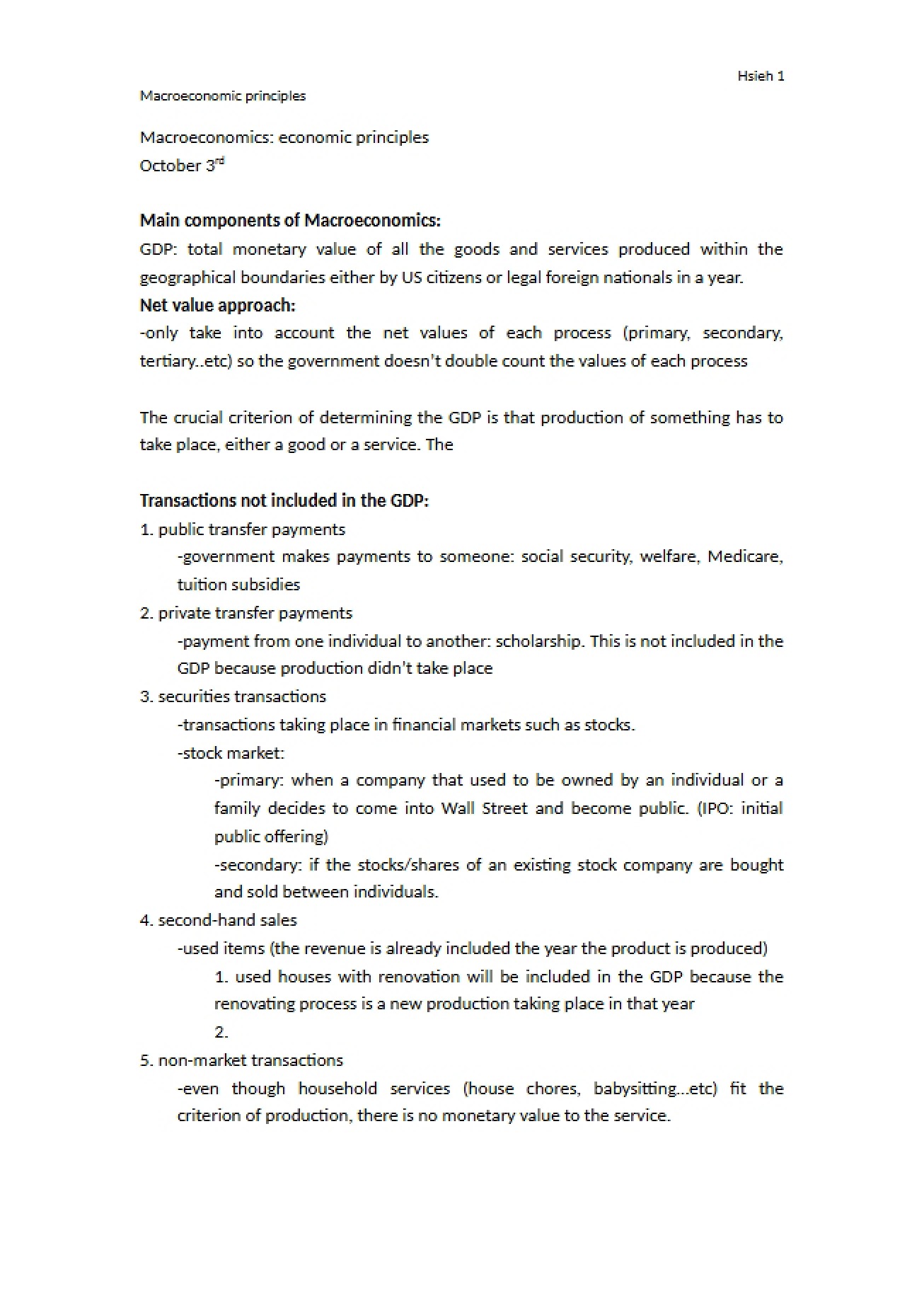 Components of Macroeconomics