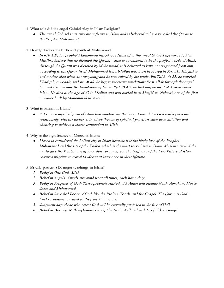 Islam Religion - Teachings, Angel Gabriel, Quran, Prophet Muhammad, Sufism, Mecca
