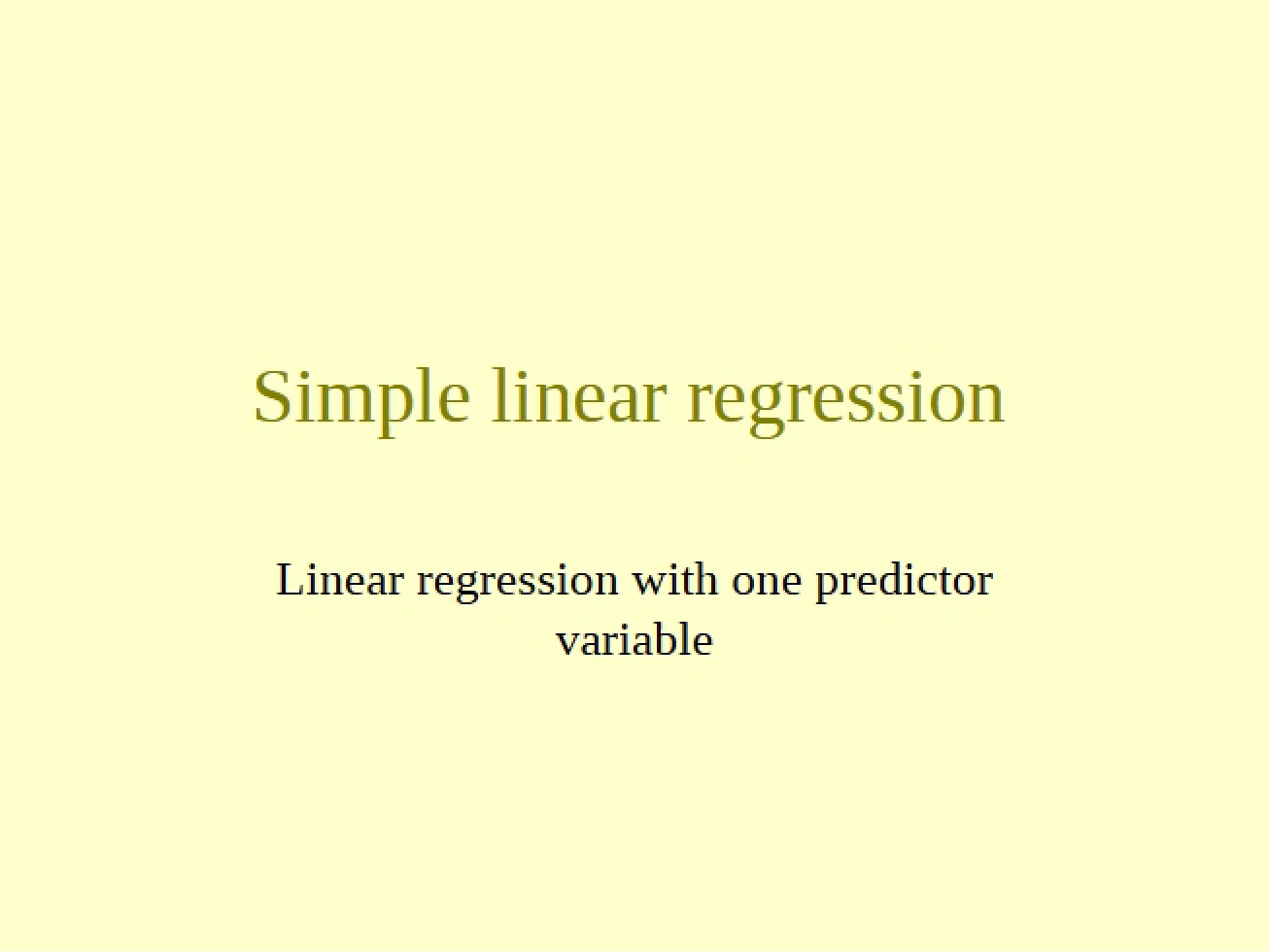 Linear Regression (Simple)