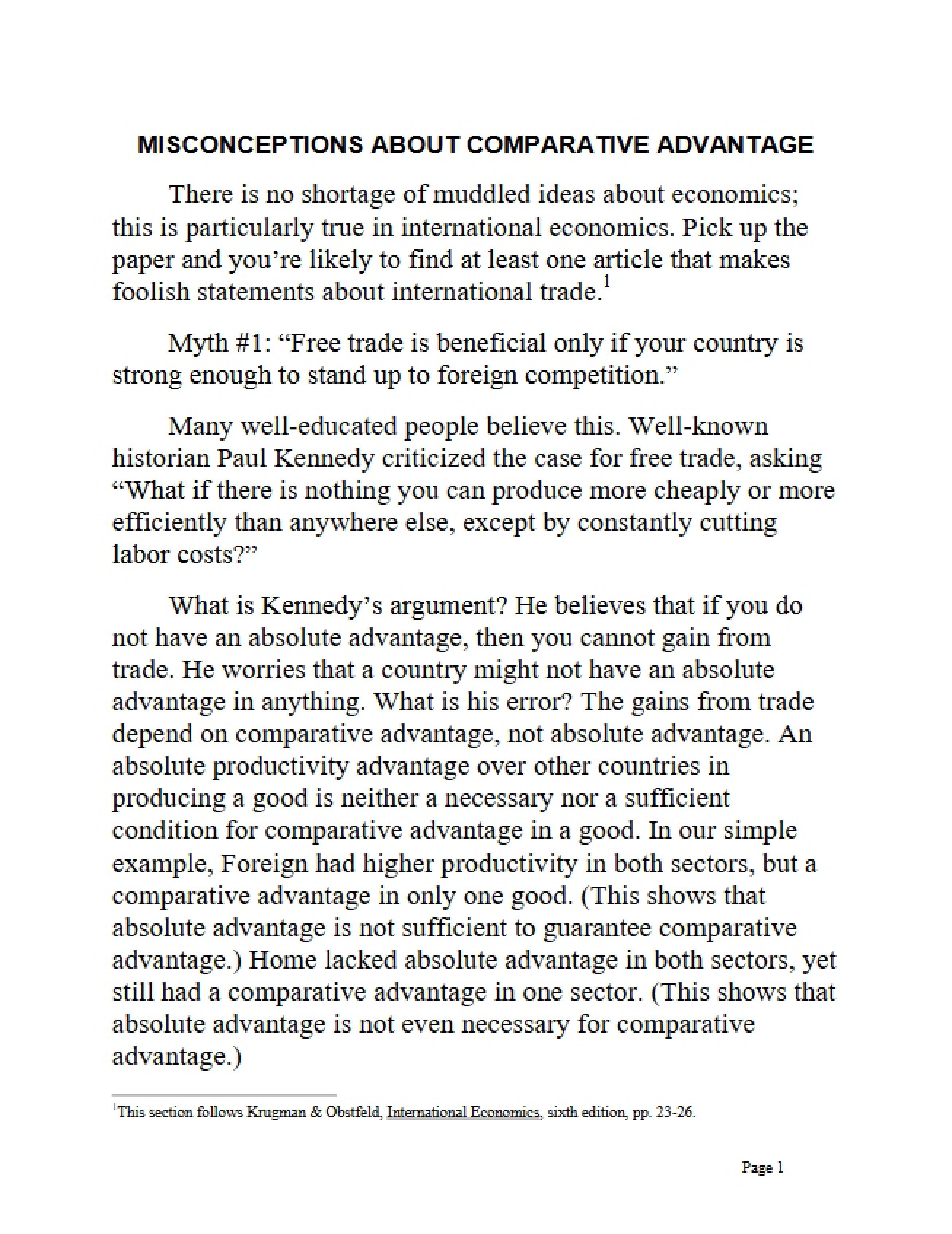 Comparative Advantage Misconceptions