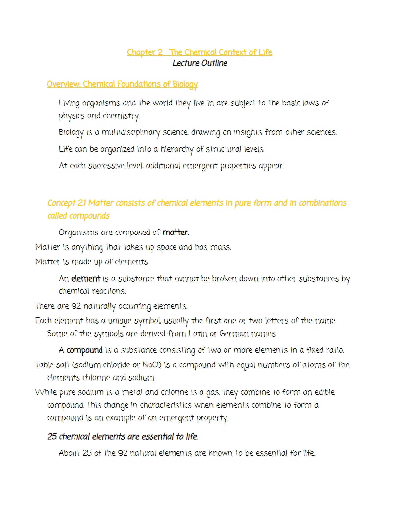 Chemical Context of Life Chapter 2