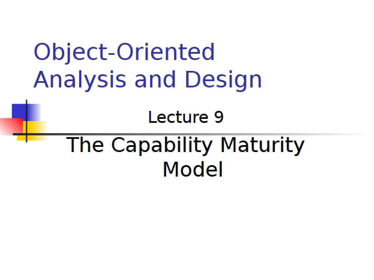OO Analysis Lecture Notes