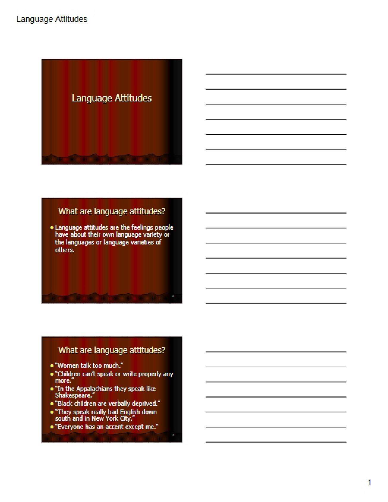 Attitudes toward Language