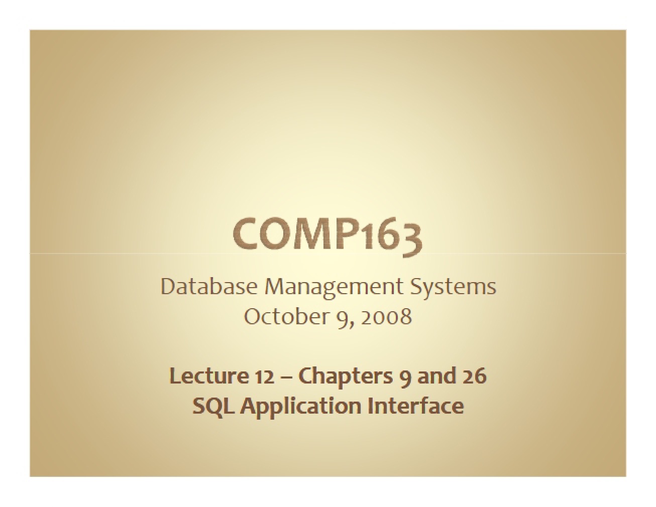 Application Interface SQL