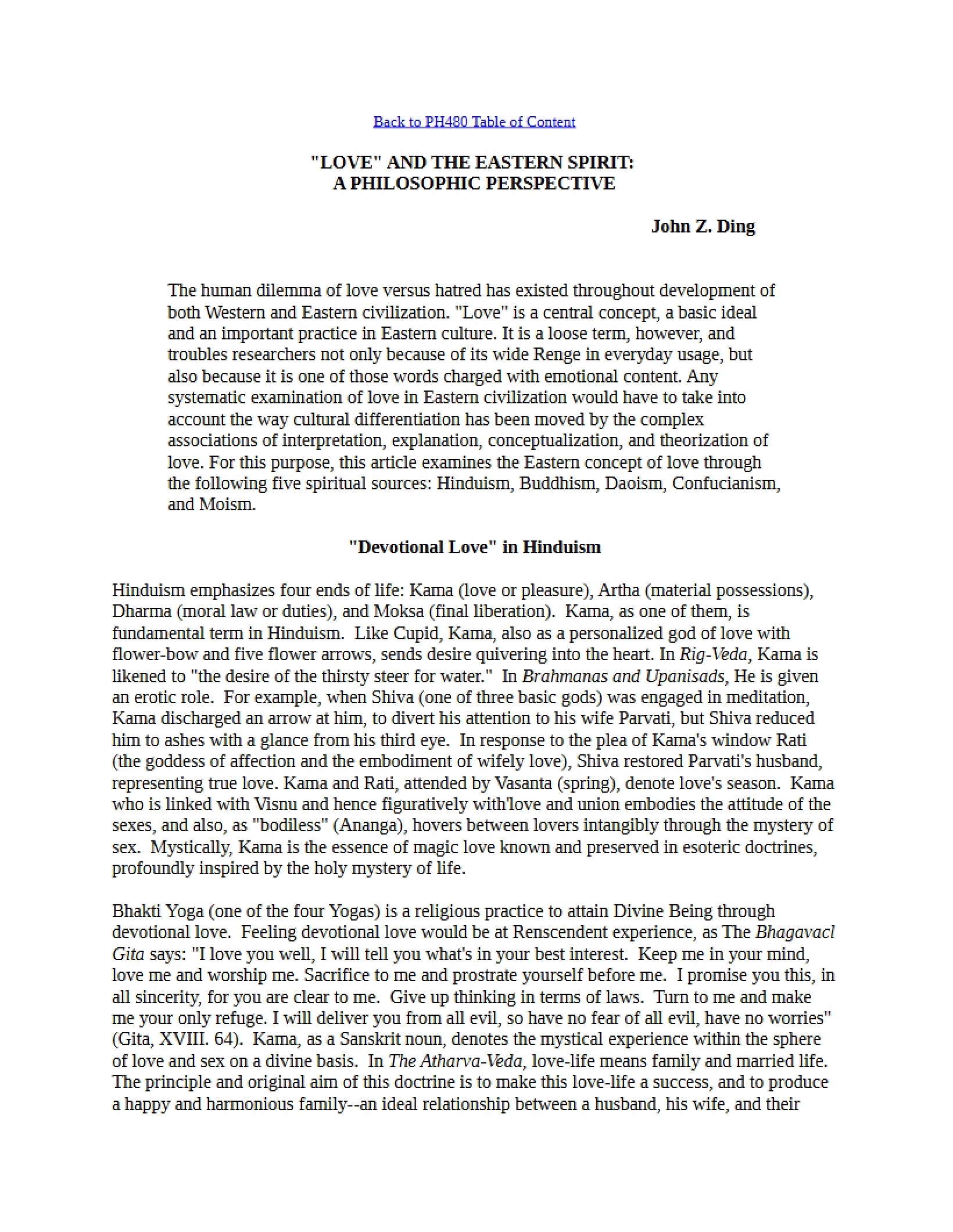 Love and Eastern Spirit in Social Philosophy