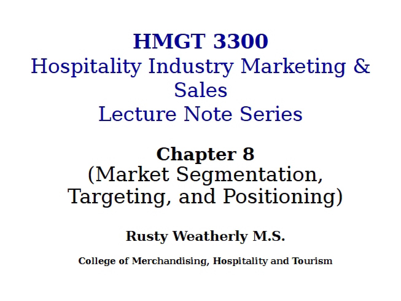 Presentation Slides Chapter Eight