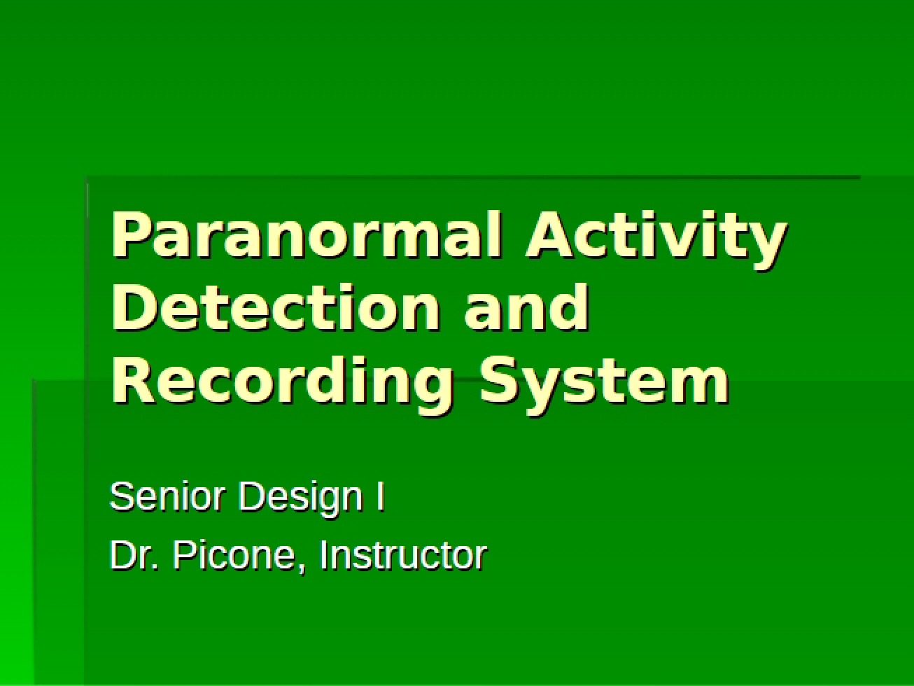 Paranormal Activity System (Detection and Recording)
