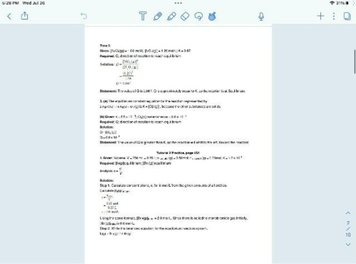Equilibrium Reactions - Direction Q and K