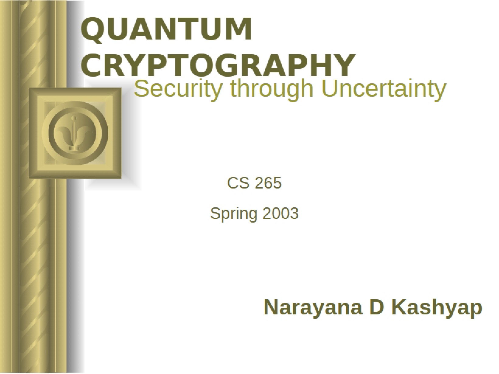Quantum Crypto