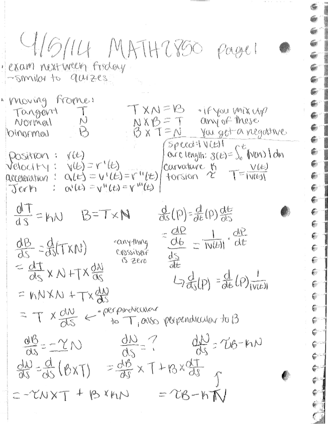 Multivariable Calculus General Notes (Set 11)
