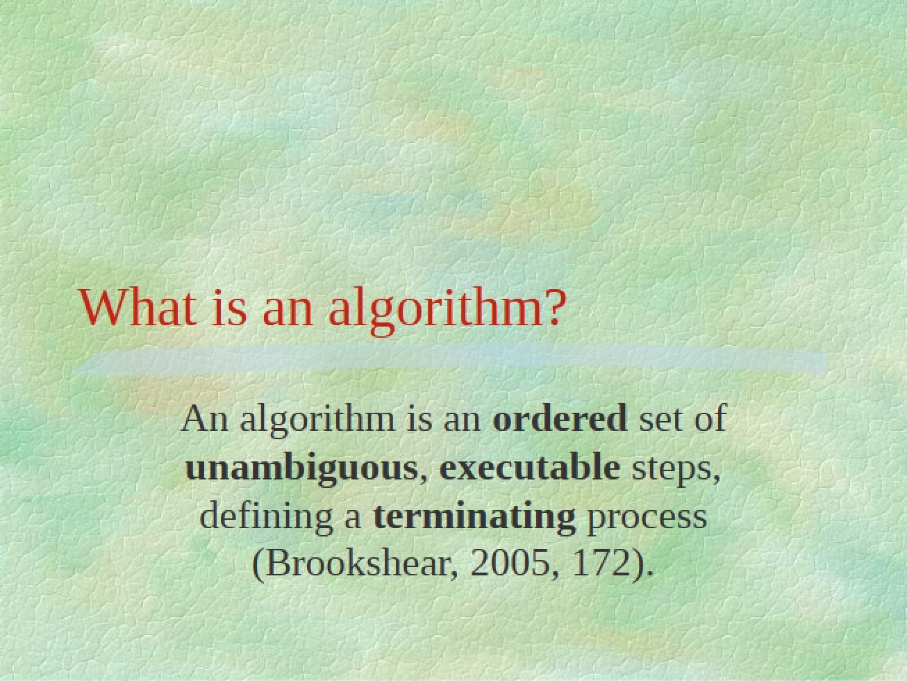 Algorithmic Concepts