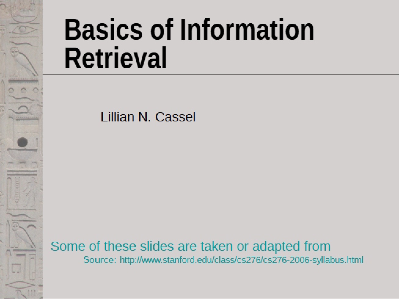 Fundamental Concepts of Information Retrieval - CSC 9010