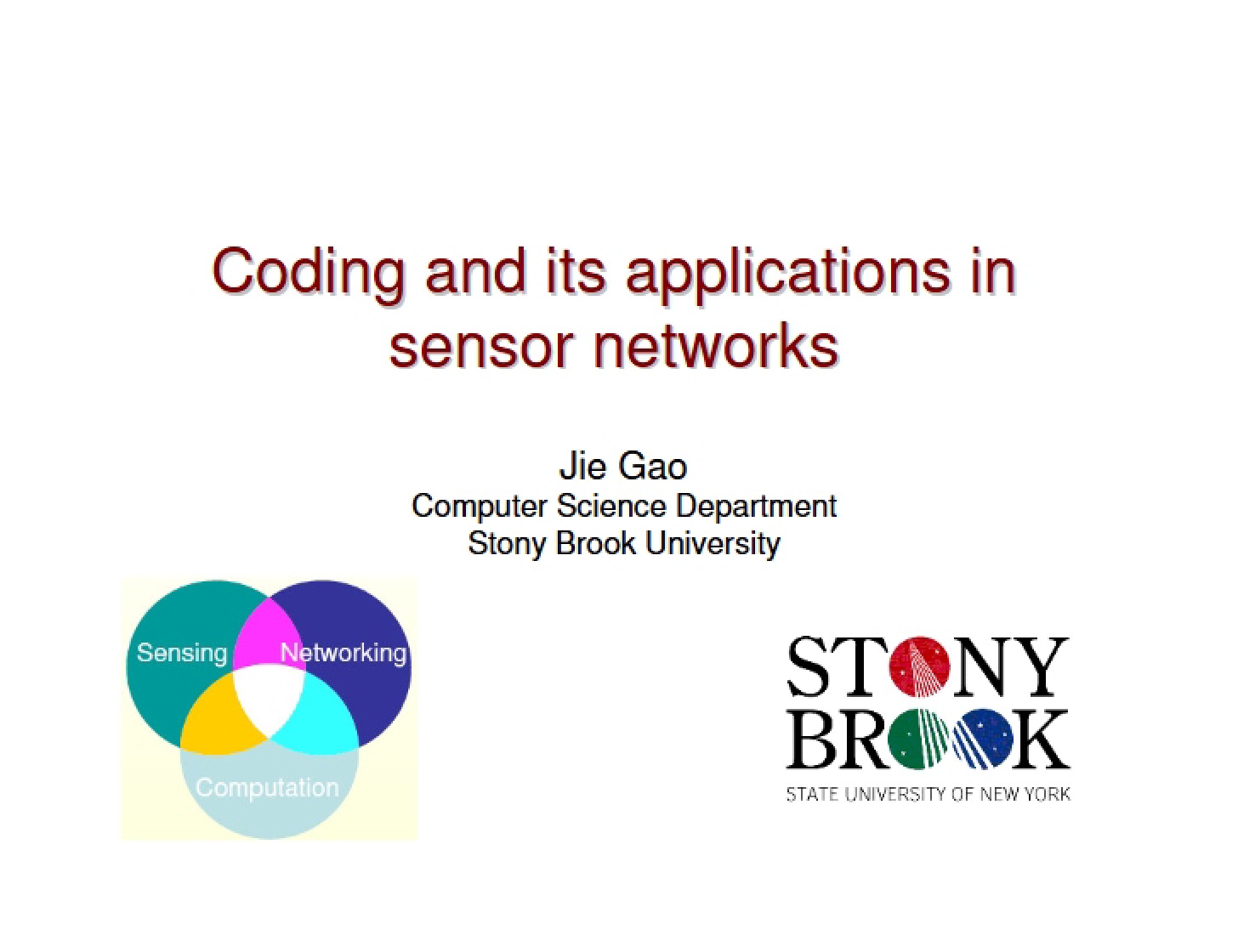 Application and Coding within Sensor Networks