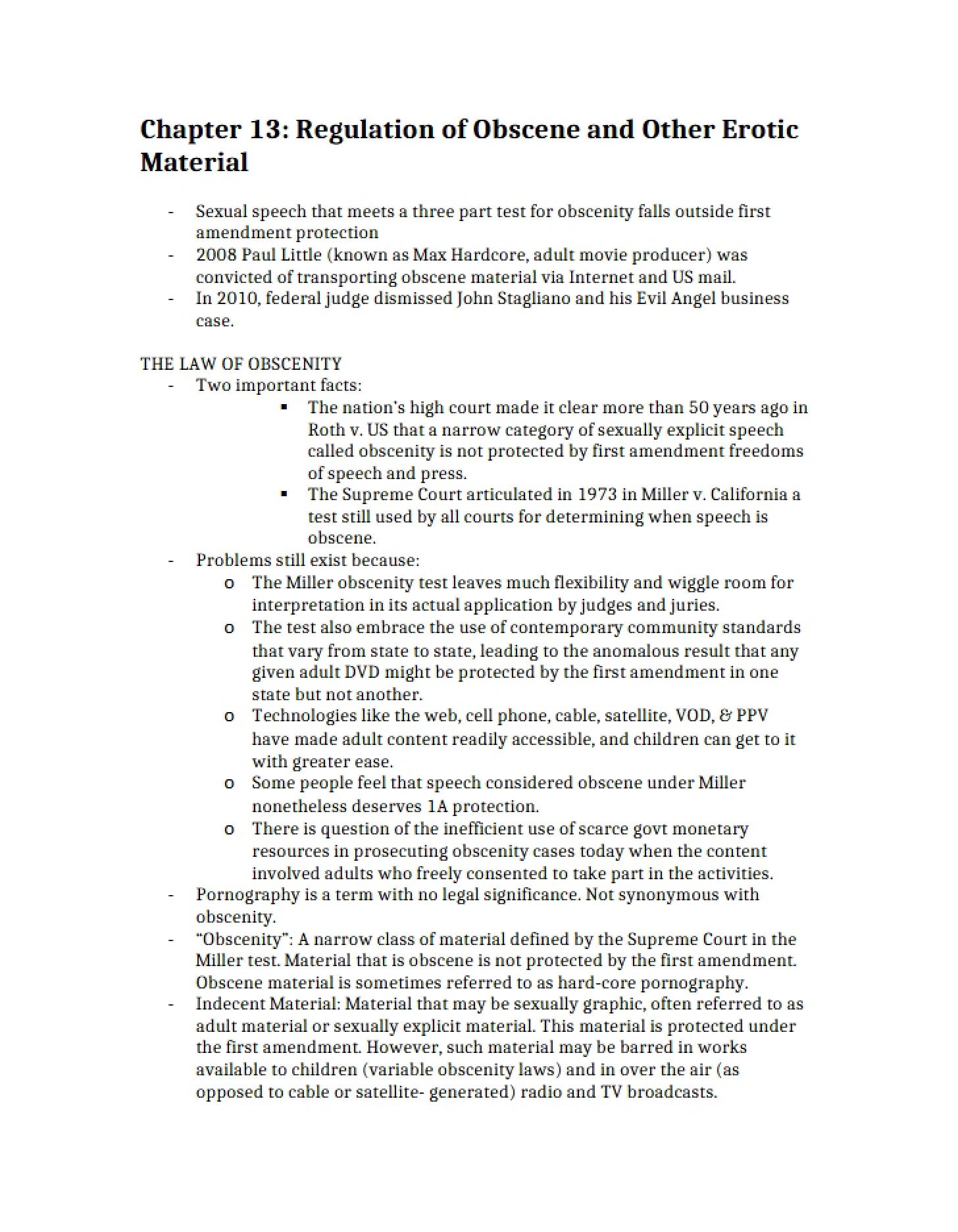 Regulatory Standards for Explicit Media (Ch 13)