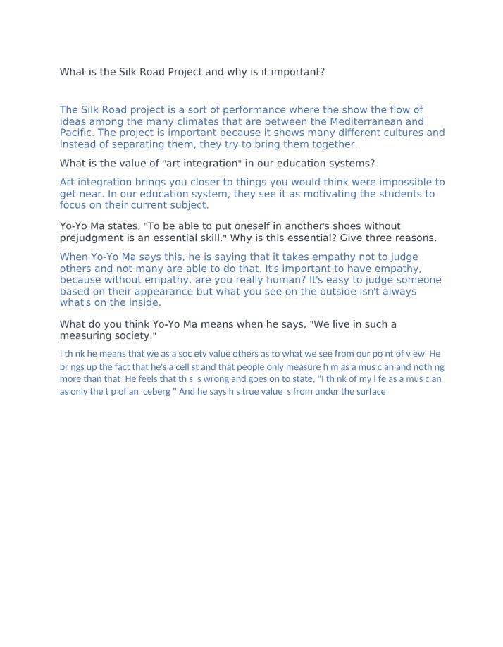 Yo-Yo Ma's Philosophy and the Silk Road Project