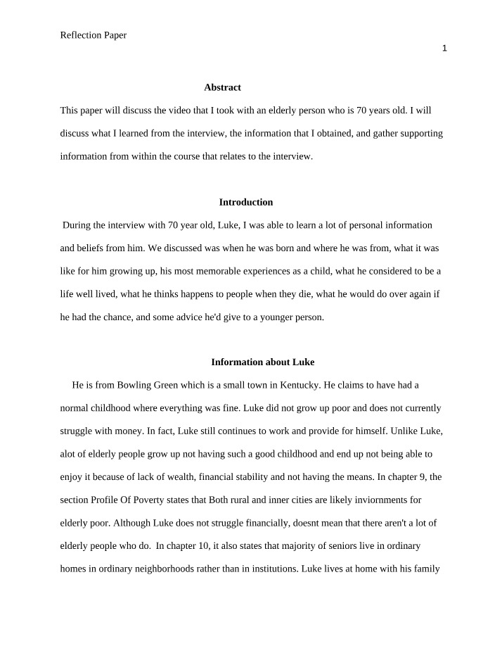 Psychological Testing Reflection Paper