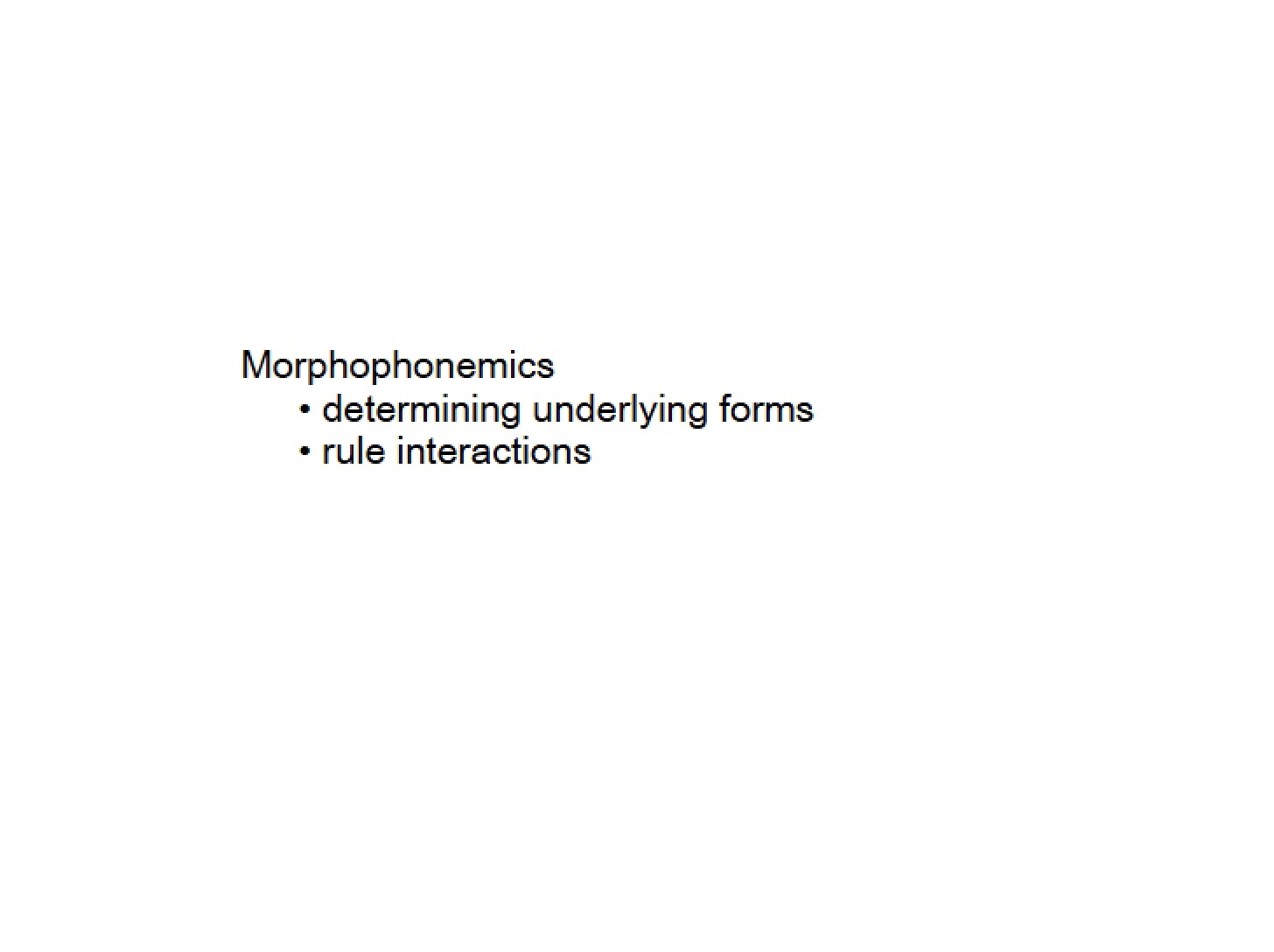 Morphophonemic Analysis