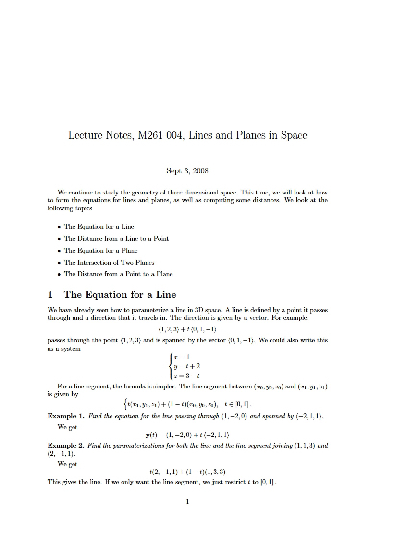 Calculus 3 Lecture Notes