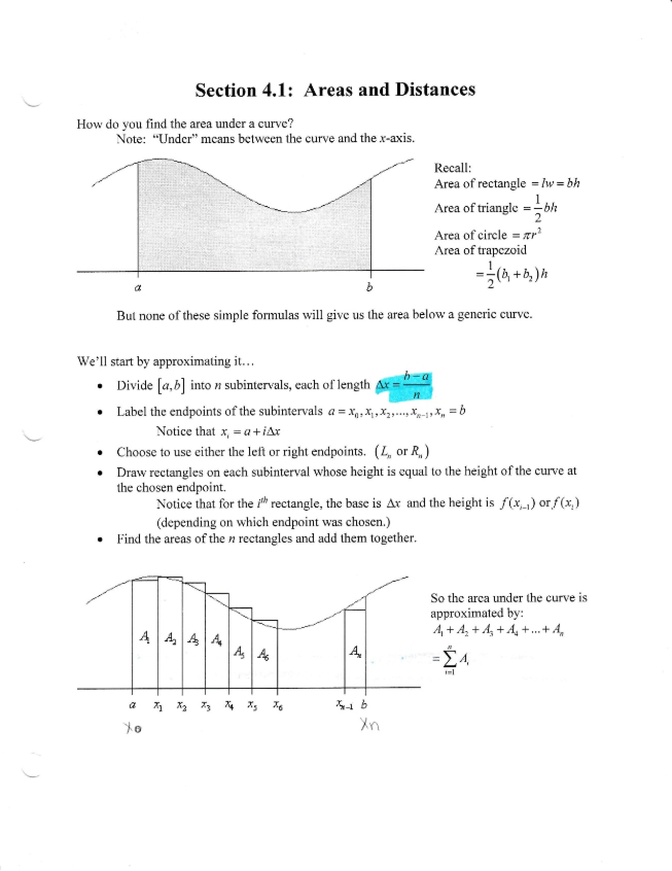 Material from Section 4.1