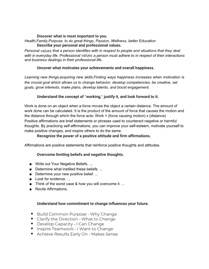 Personal and Professional Values for a Fulfilling Career
