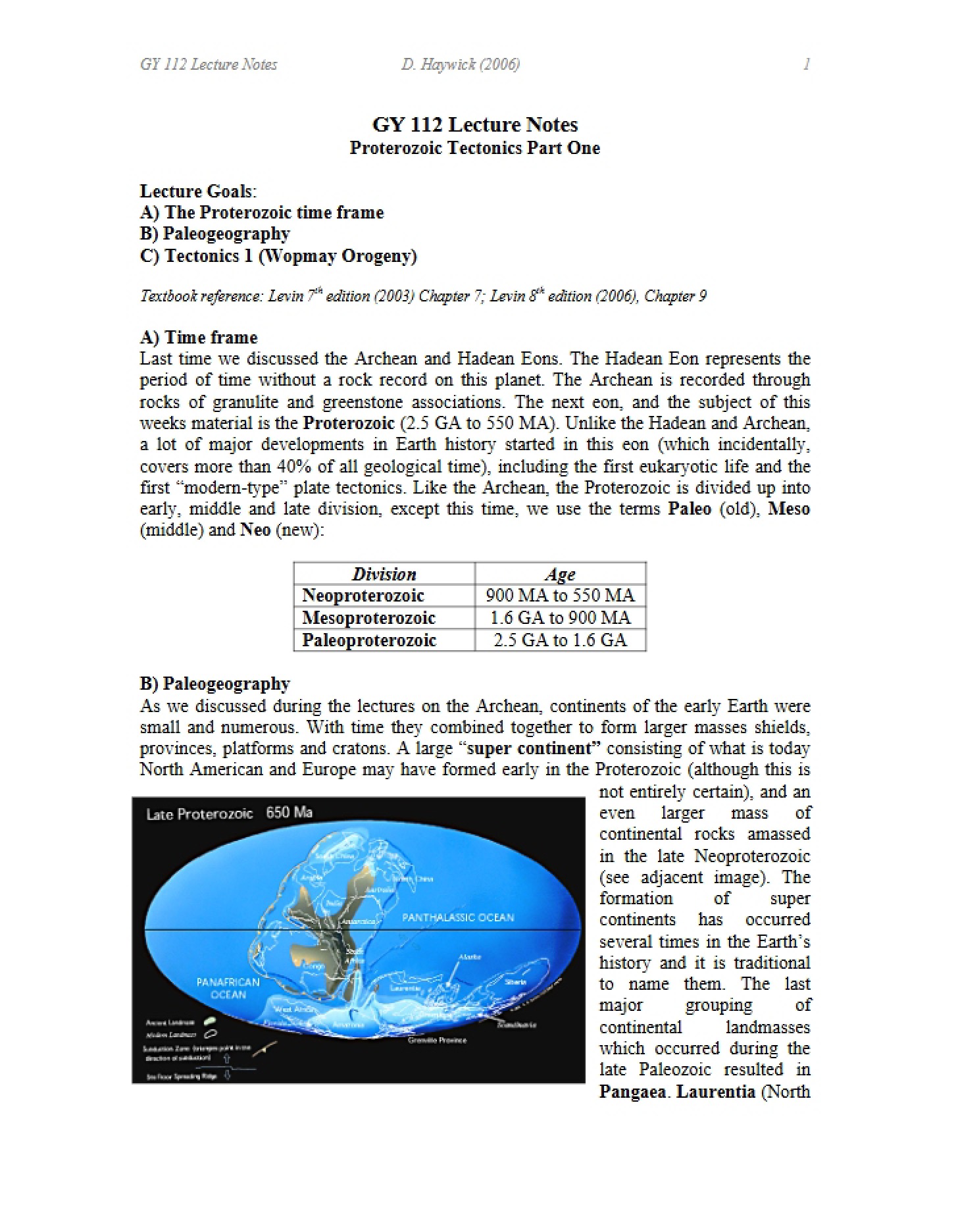 Proterozoic Tectonics (Part 1)