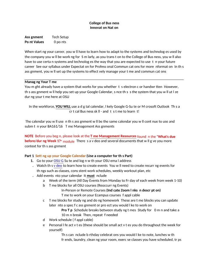 Time Management - Setting up Google Calendar