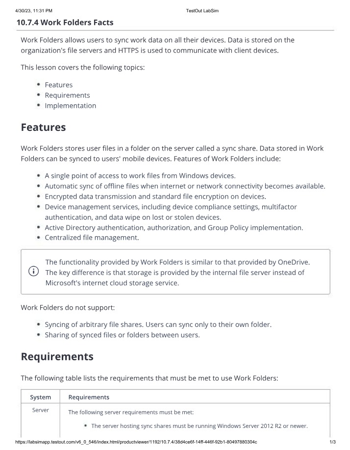 Work Folders - Implementation, Requirements, and Features
