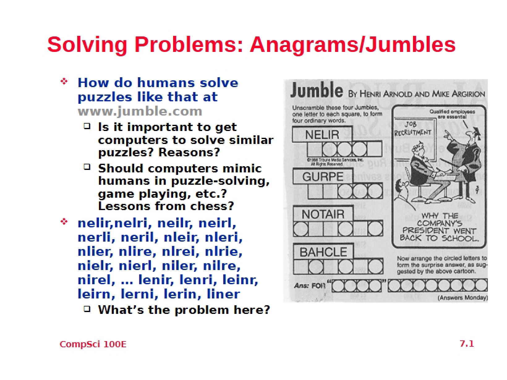 Problem Solving Techniques