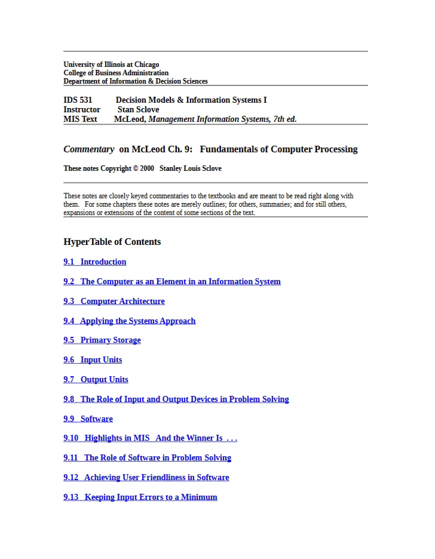 Computer Processing Fundamentals