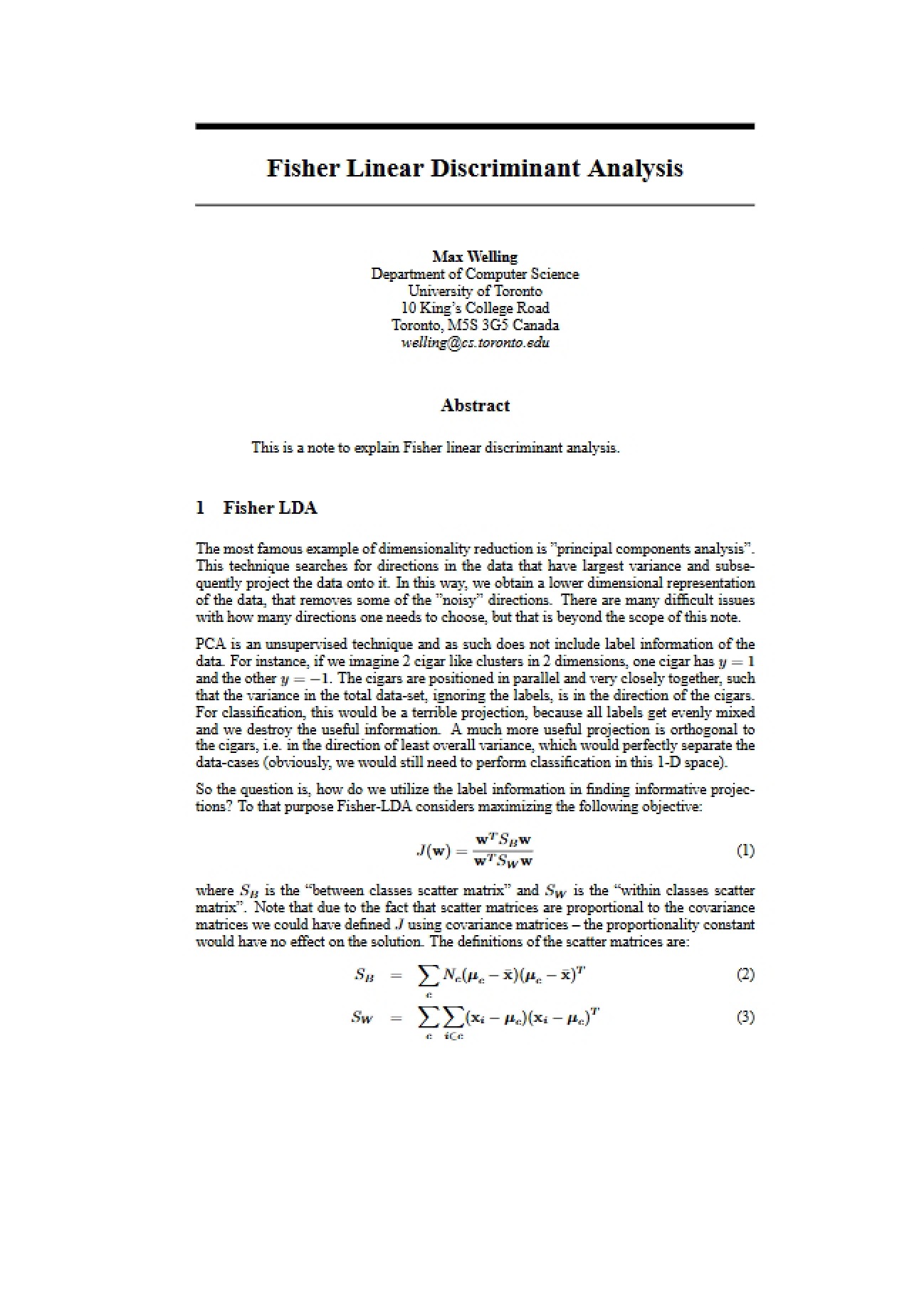 Analysis of Fisher Linear Discriminants