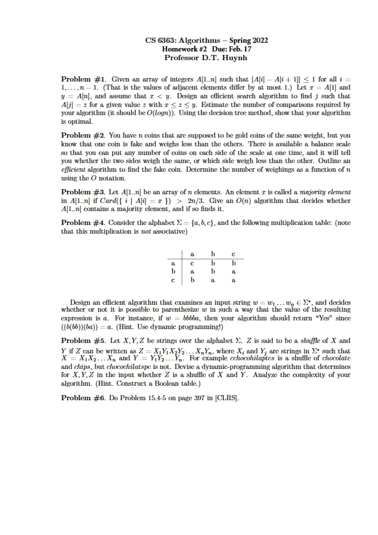 Second Homework for Design of Computer Algorithms