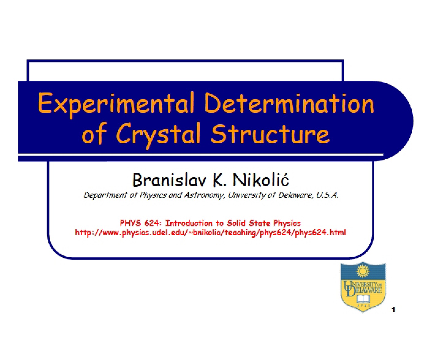 Crystal Structure Experimental Determination