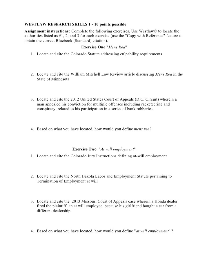 Westlaw Research Skills 1 - Kinney