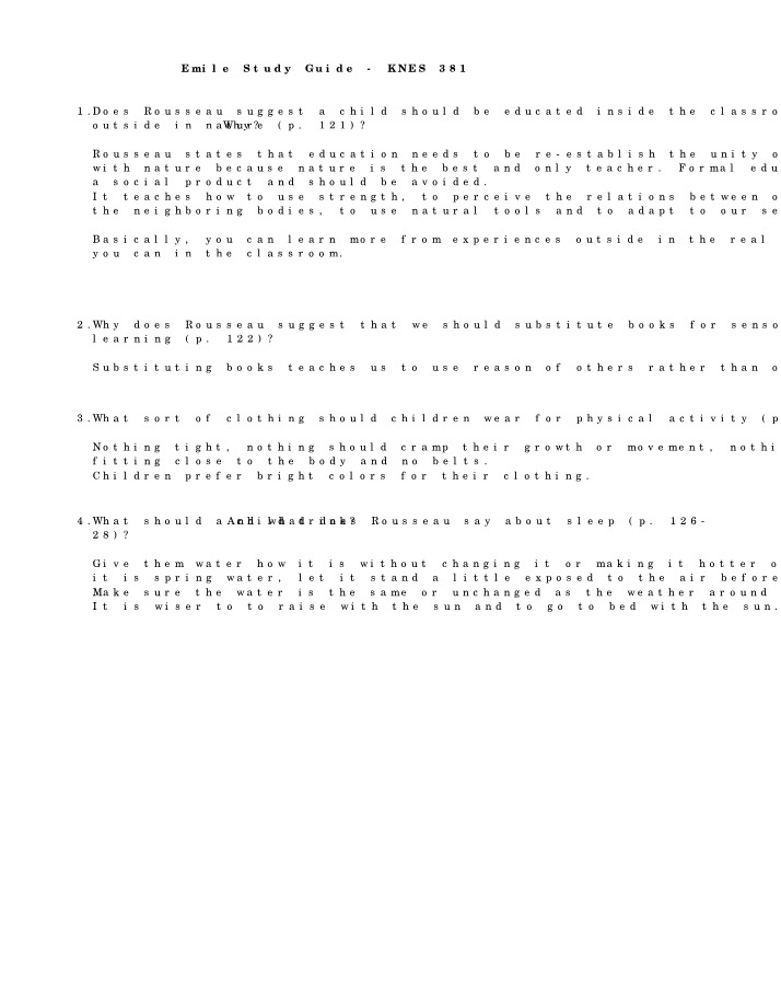 Study Guide - Emile
