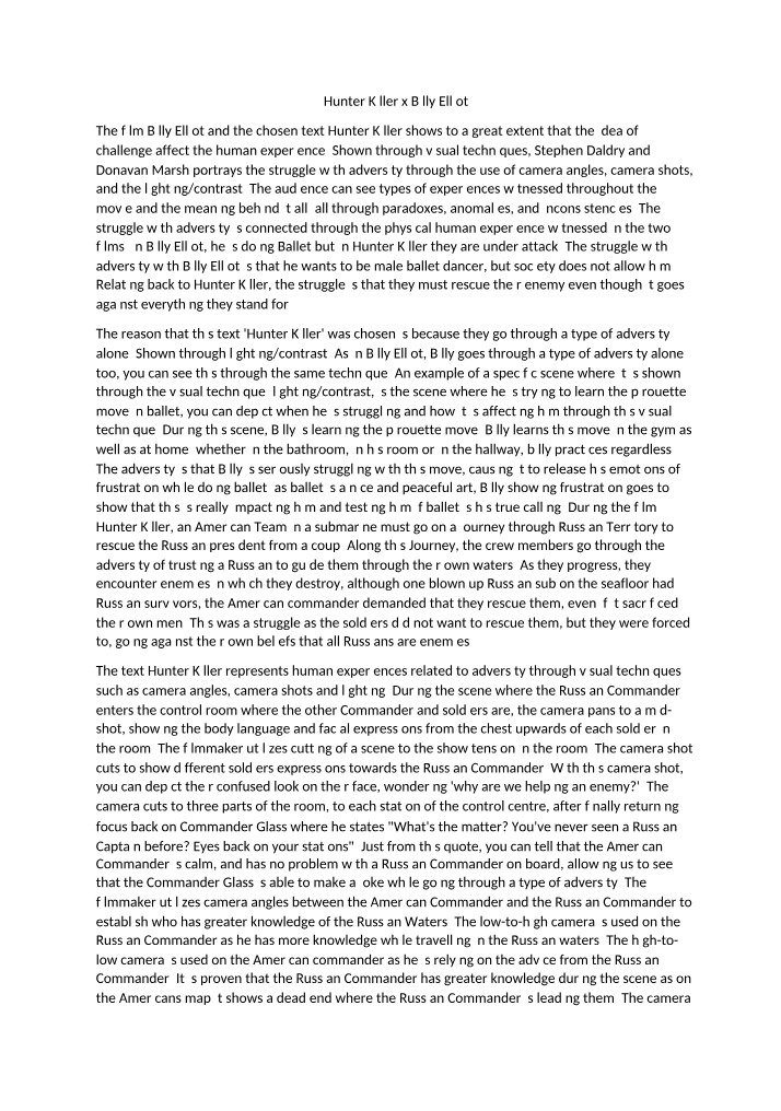 The Impact of Adversity in Billy Elliot and Hunter Killer