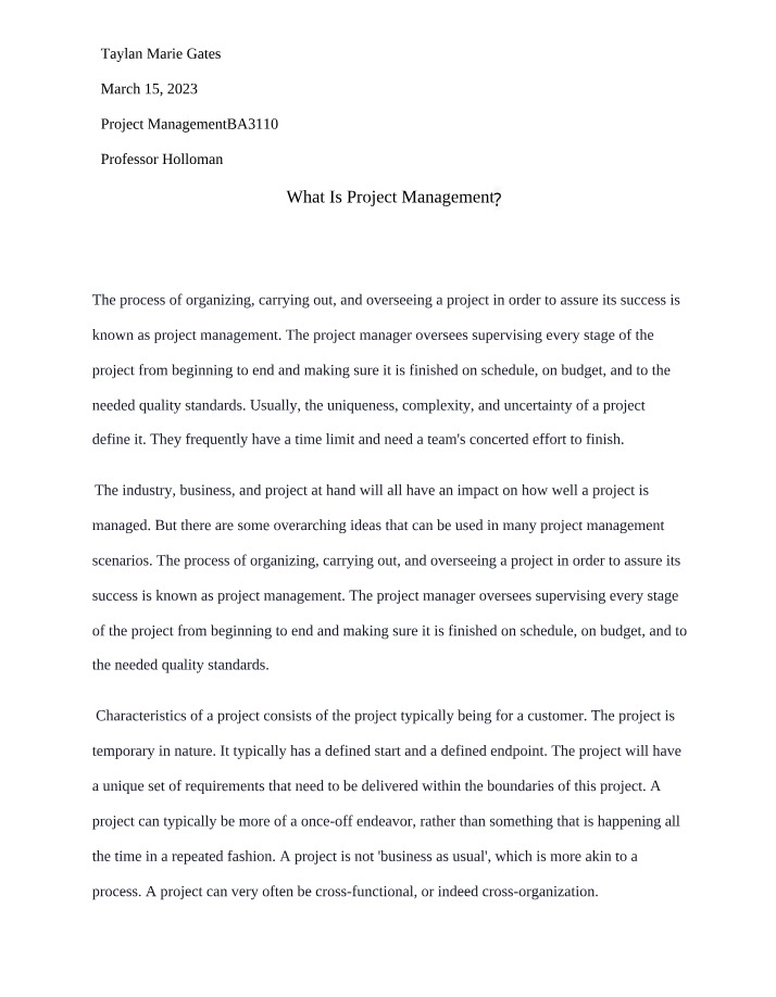 What is Project Management - Module 1 Assignment 1