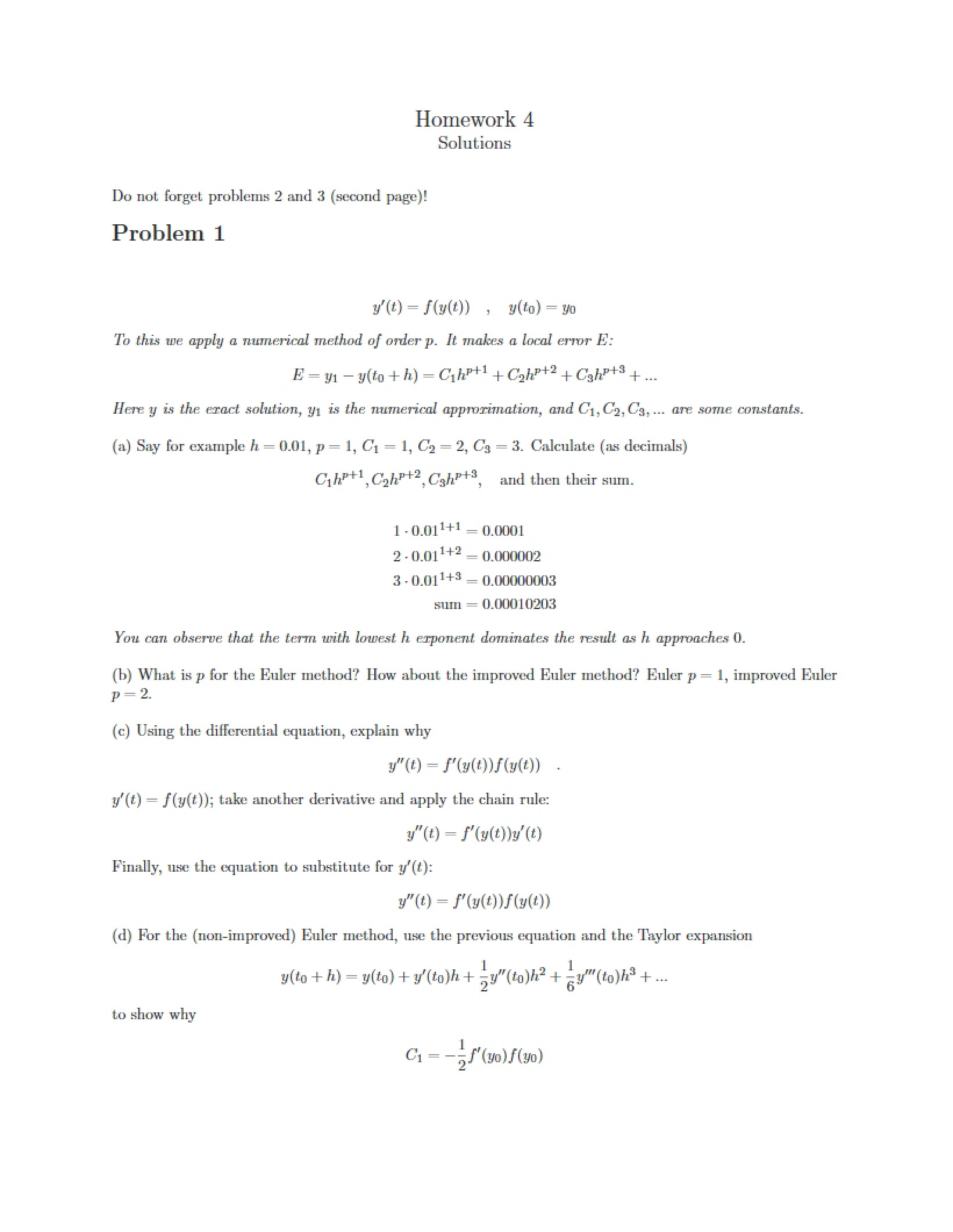 Solutions for HW 4