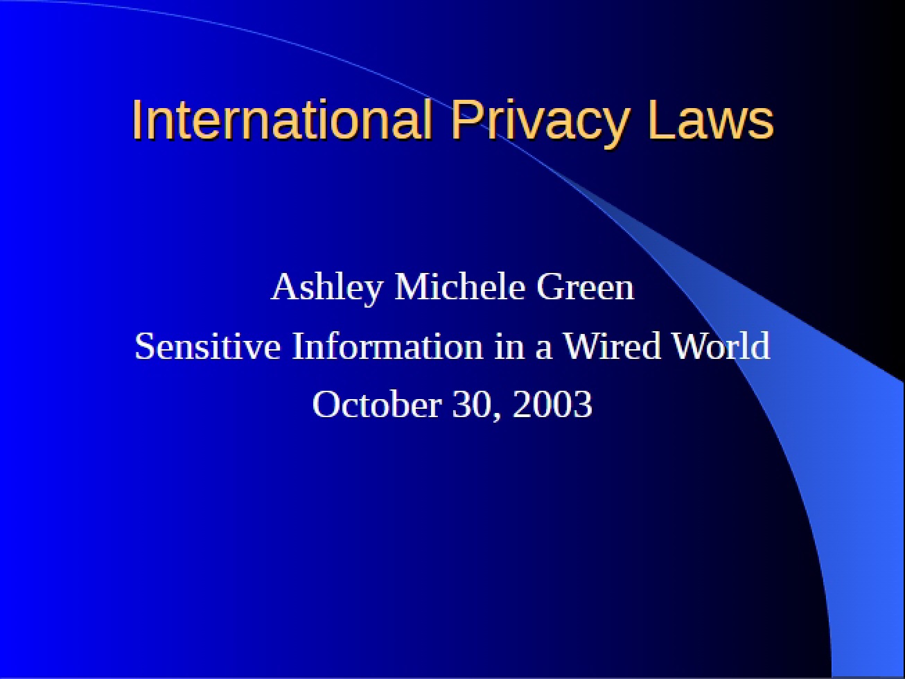 Privacy Laws (International)
