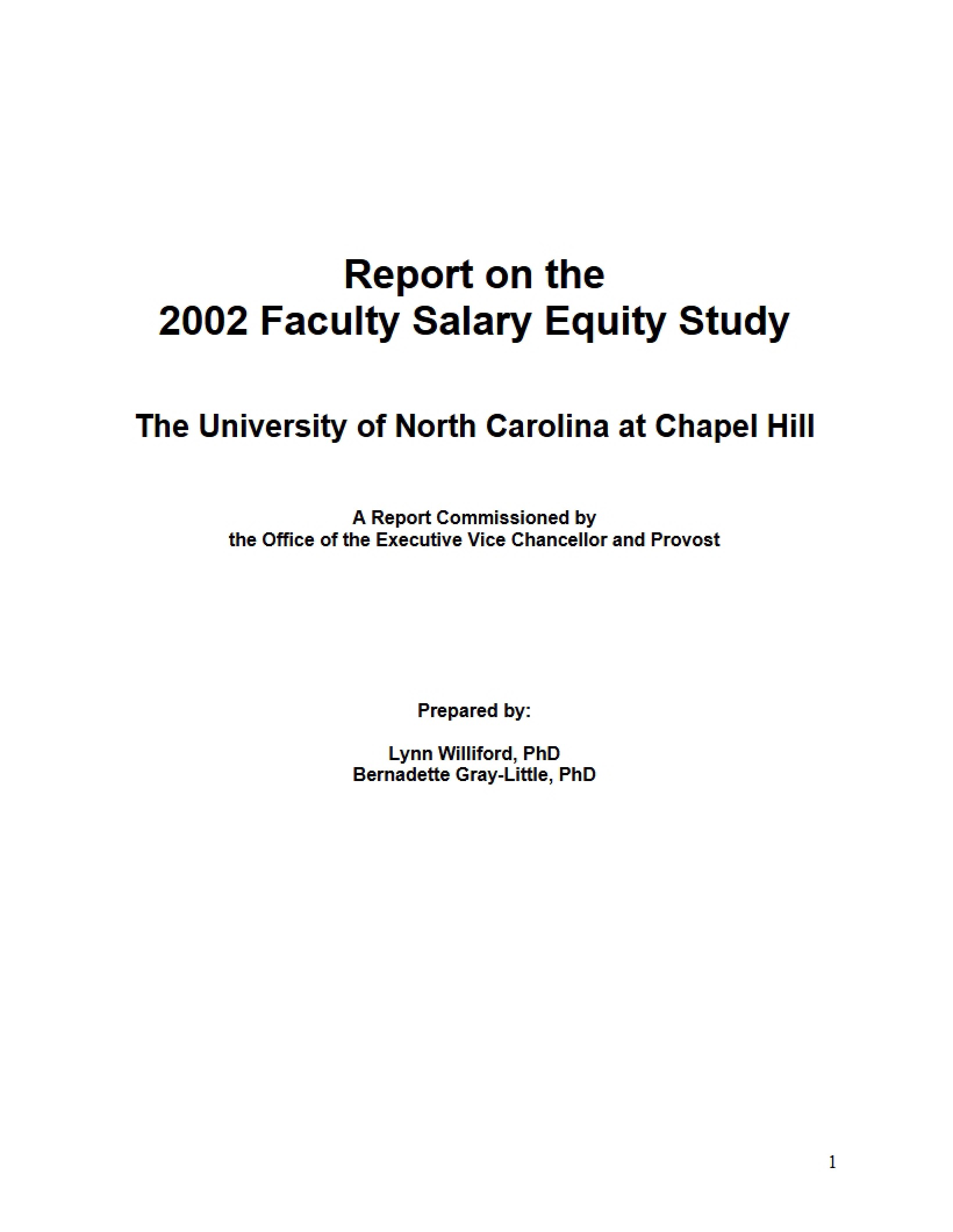 Study of Faculty Salary Equity