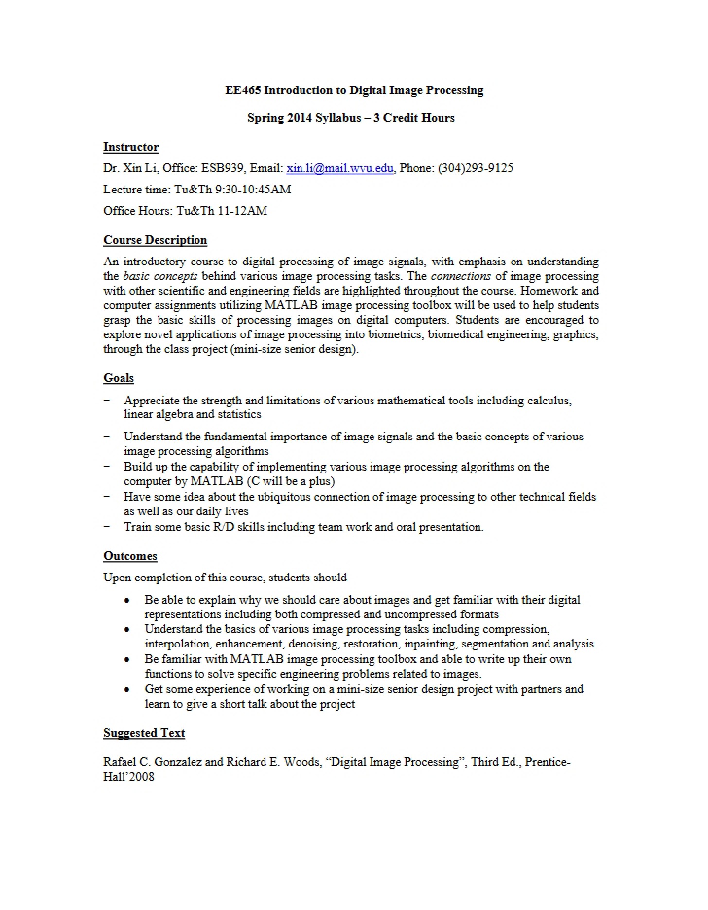Course Syllabus
