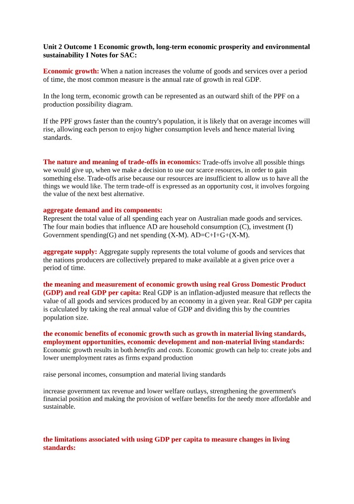 Economic Growth, Trade-offs, and Aggregate Demand