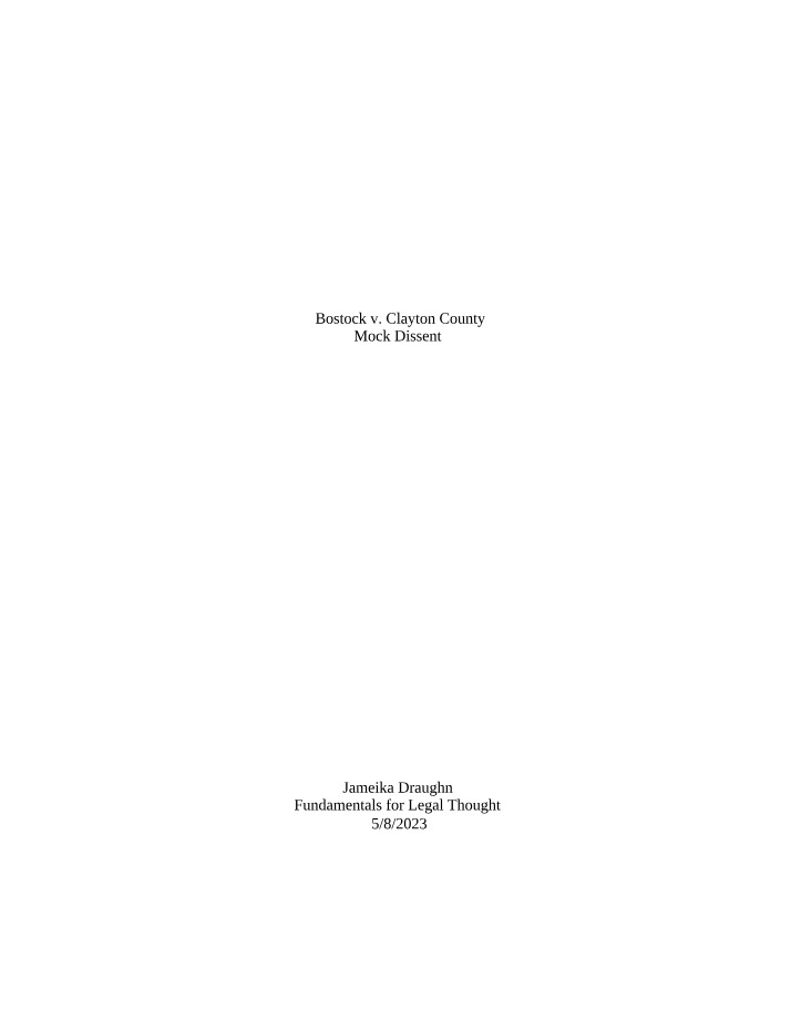 Case Study - Bostock v. Clayton County