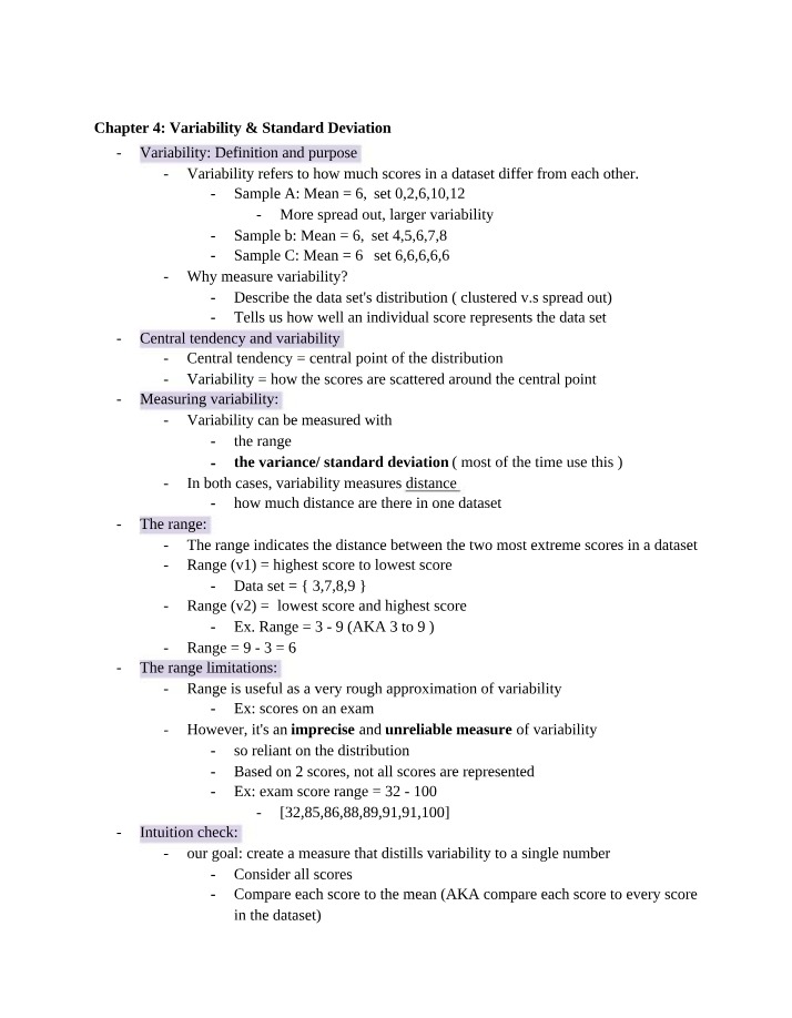 Variability and Standard Deviation