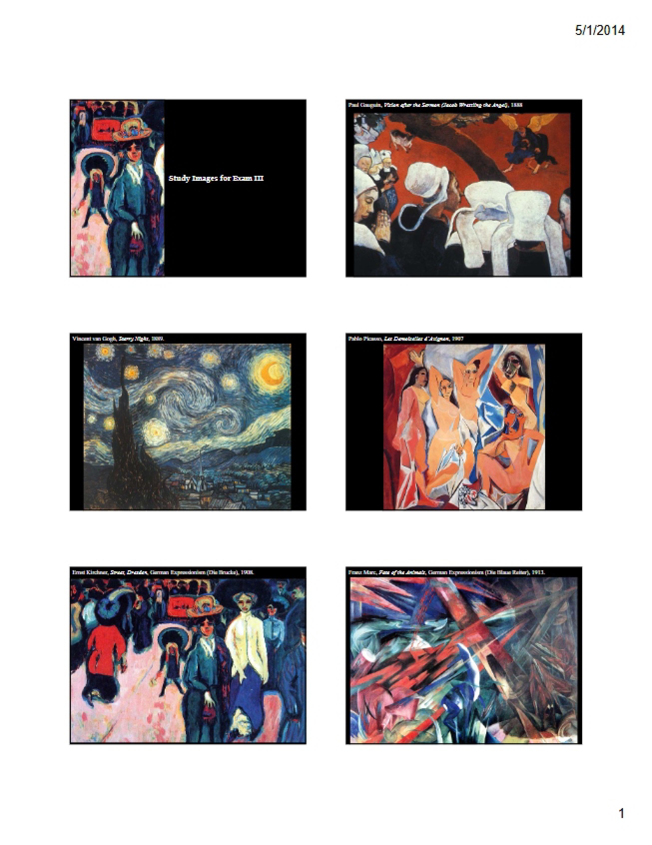Study Guide for Art Heritage of the Western World II