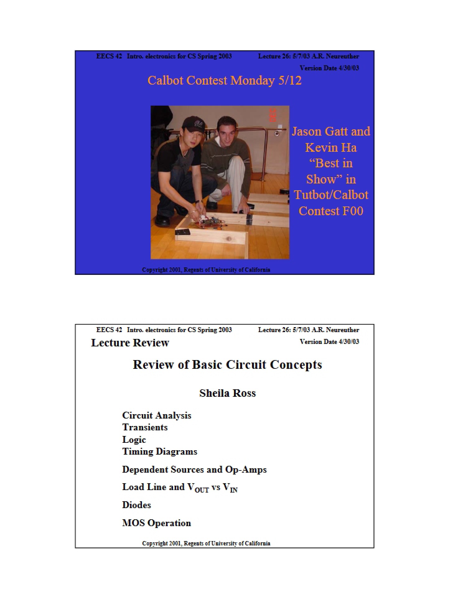 Notes for Teaching