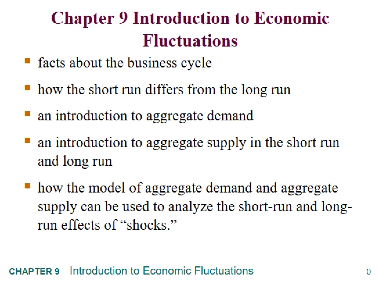Chapter 9 Introduction to Economic Fluctuations