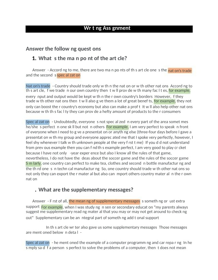 Writing Assignment Number 2