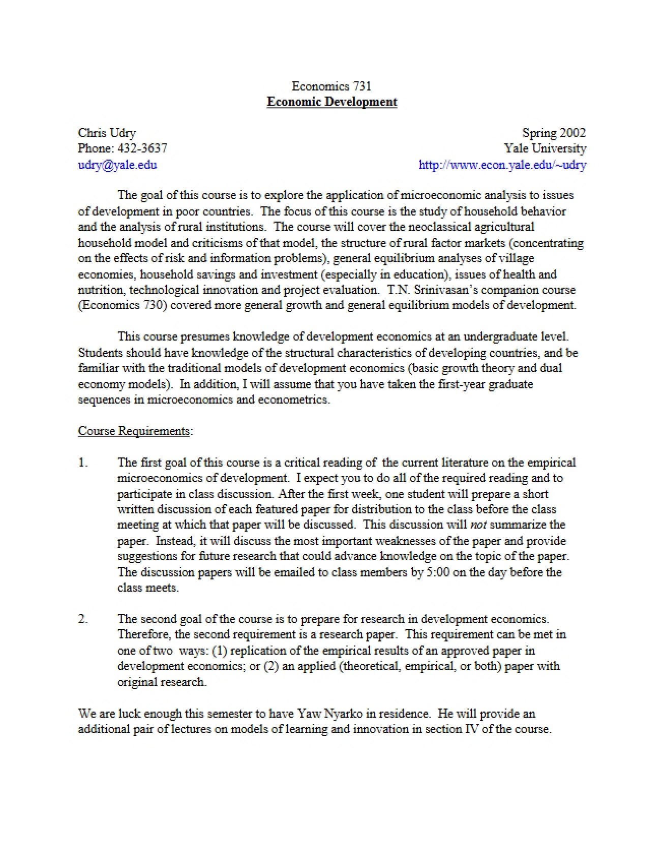 Syllabus Outline