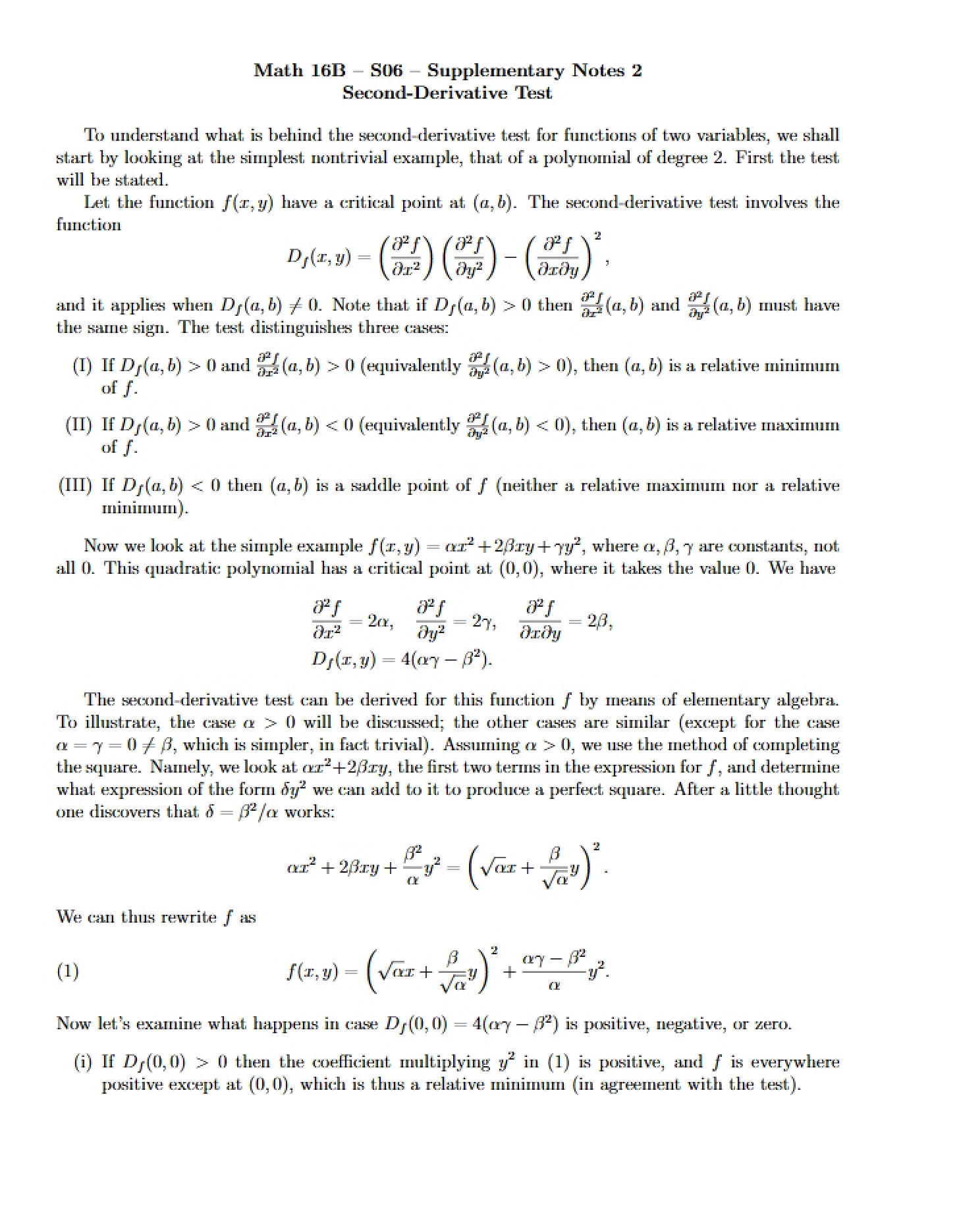 Supplementary Notes Part 2