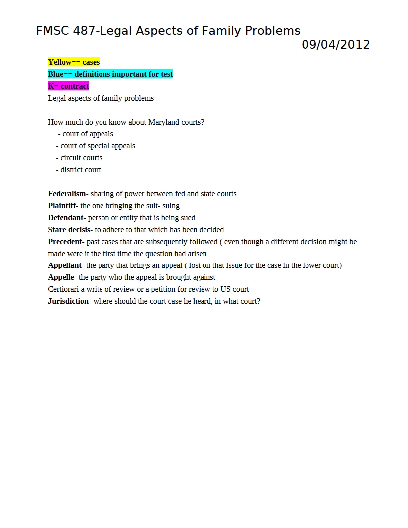Family Problems Legal Aspects